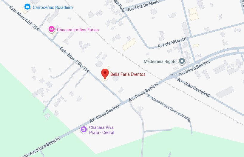 Endereço: Estr. Mun. CDL-354, Cedral - SP, 15895-000 Telefone: (17) 99617-0000